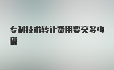 专利技术转让费用涉及哪些税费？详解税务要点与优惠政策